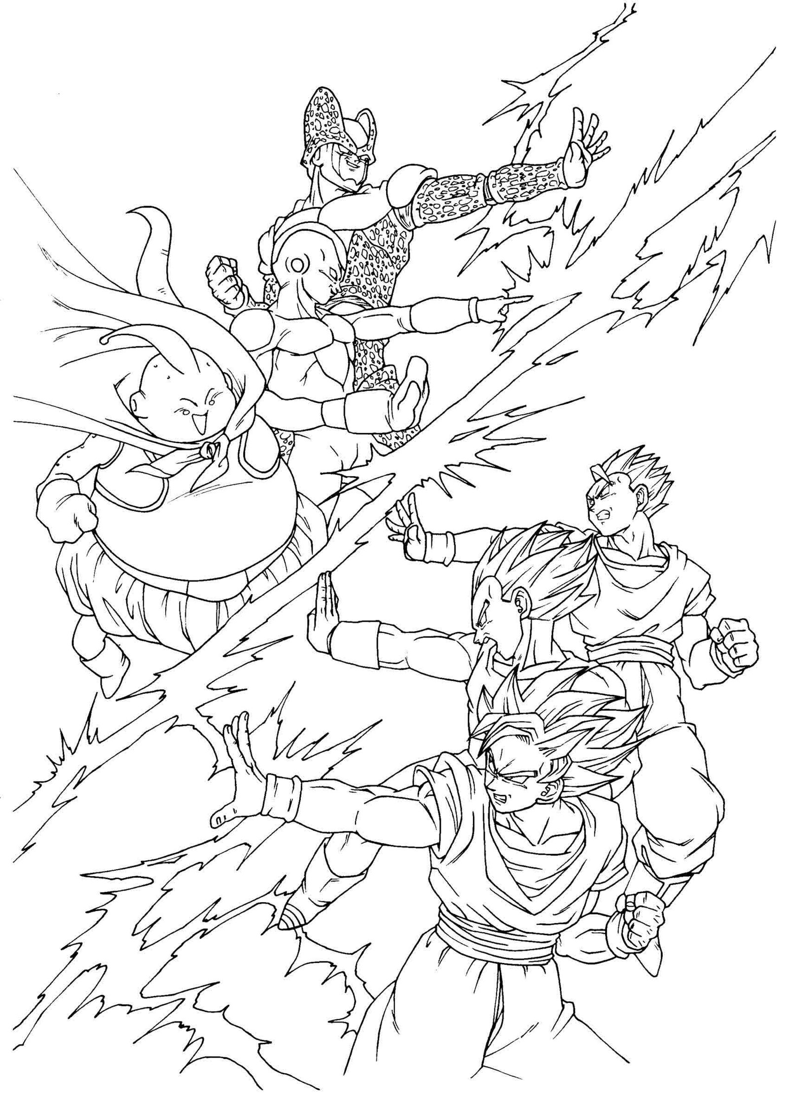 Seja criativo com Dragon Ball Z para Colorir! e Imprimir - Pintar Grátis  Online