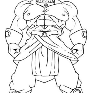 Página para colorir de um personagem de desenho animado com o título dragon  ball z.