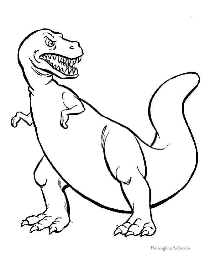 Kids Dinosaurs T-Rex Coloring Page Printable Free  Dinosaur coloring  pages, Easy dinosaur drawing, T-rex drawing