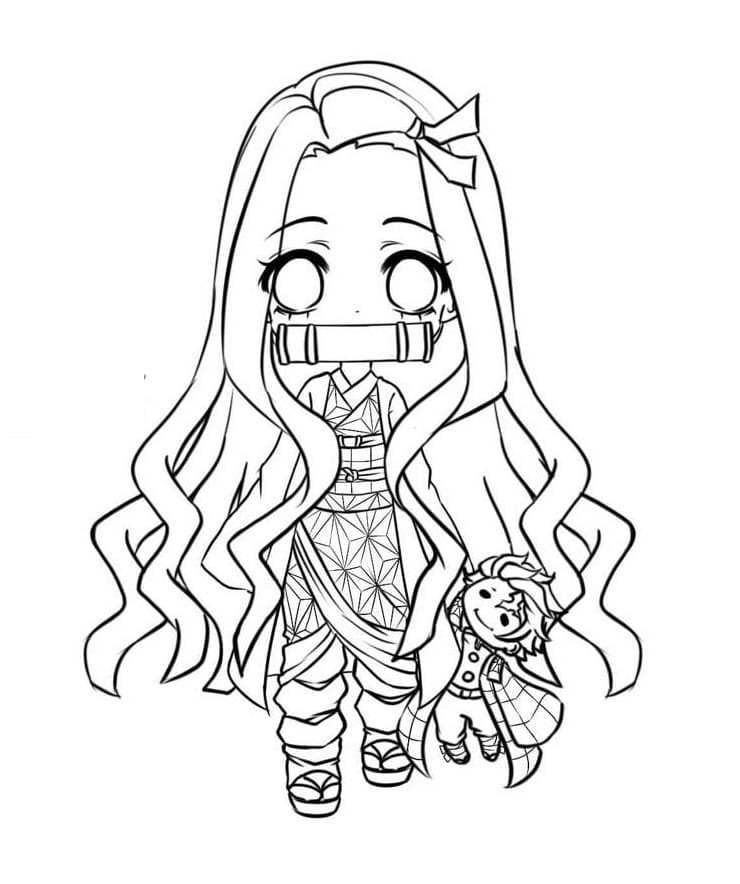 Desenhos da Nezuko de Demon Slayer para colorir, baixar e imprimir -  Coloring Pages SK