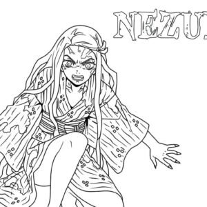 Nezuko para imprimir para colorir