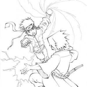 filme naruto para colorir - Sasuke