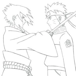 Desenhos para colorir do Naruto e Sasuke