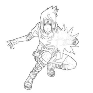 5 coloring pages with Naruto and Sasuke - Naruto Hokage