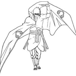 Coloring page - Ataque de Sasuke