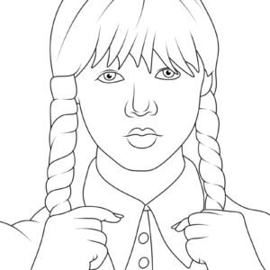 Wednesday Addams Coloring Page Netflix  Desenhos para coloriri, Desenhos  do mario, Desenhos fáceis