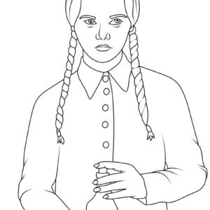 Desenhos de Wandinha Addams Para Colorir e Imprimir - Pintar