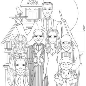 Desenhos de Wandinha Addams Para Colorir e Imprimir - Pintar Grátis Online