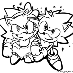 Coloring page Sonic Sonic Amy Rose