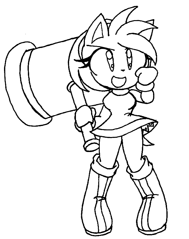 Amy Rose coloring sheet to print 