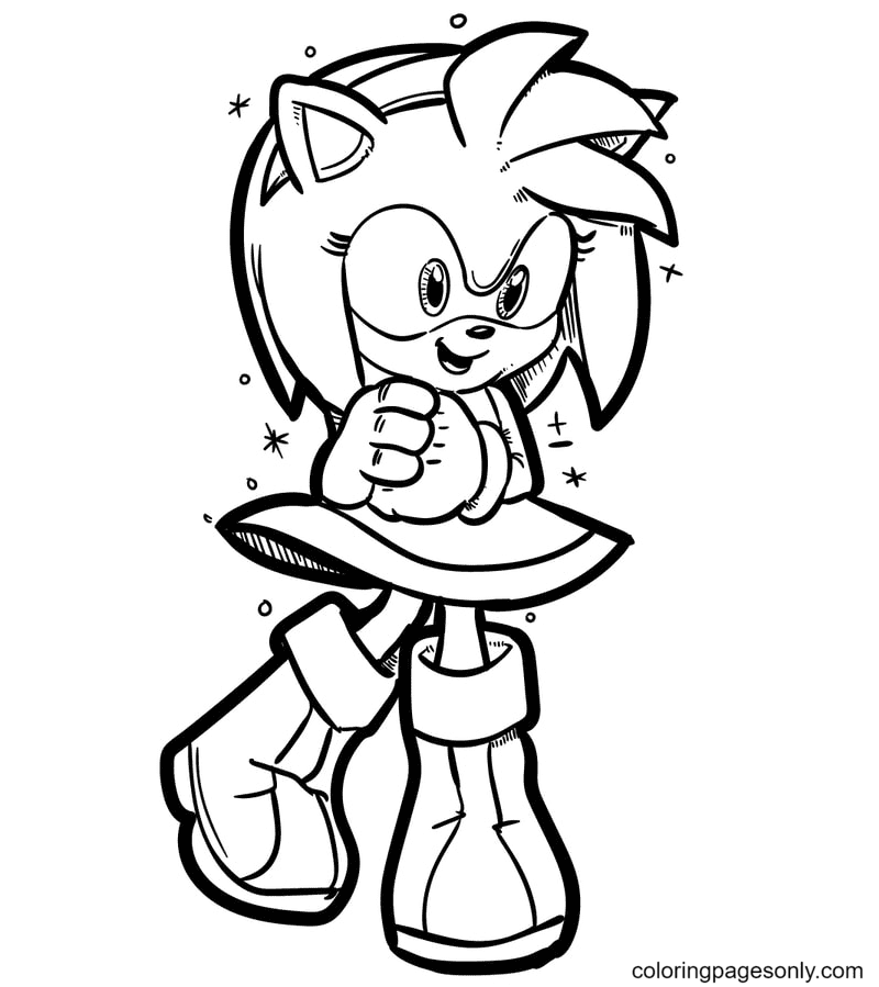 Amy Rose coloring sheet to print 