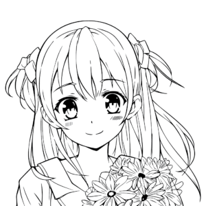 anime fox girl coloring pages