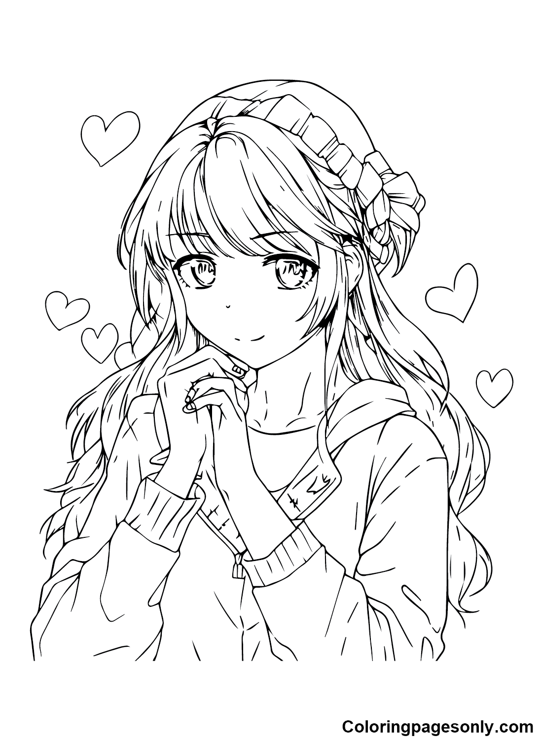 cute anime girl coloring pages