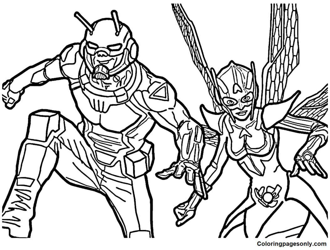 AntMan and the Wasp Quantumania Coloring Pages Printable for Free