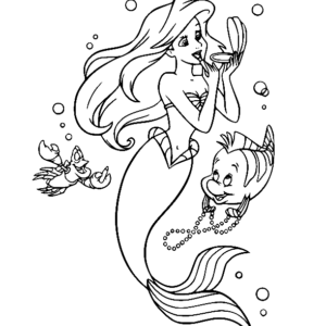 ariel and flounder the little mermaid coloring pages