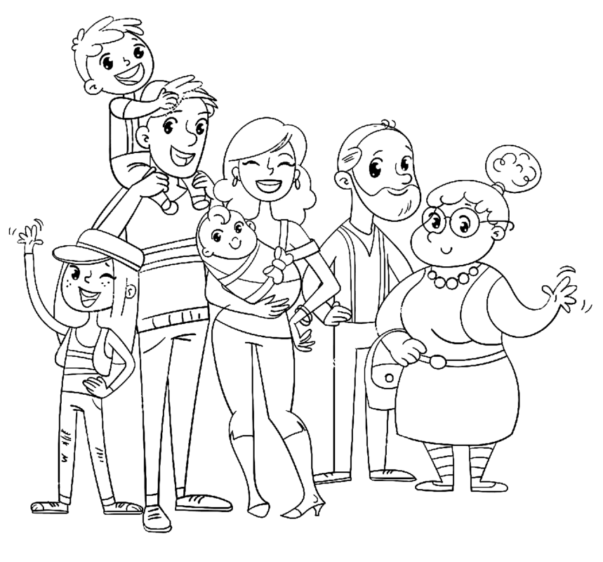 Family Coloring Pages Printable for Free Download