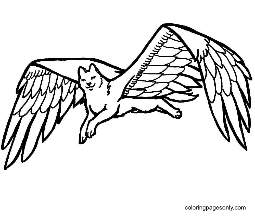 Wolf With Wings Coloring Pages Printable for Free Download