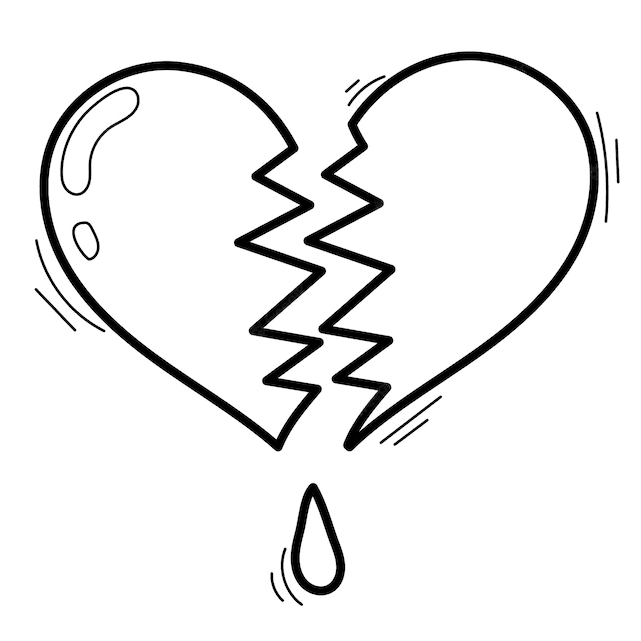 Printable Broken Heart Coloring Pages