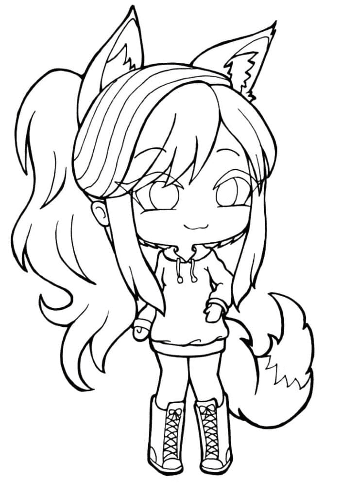 Gacha Life Galaxy Girl Character coloring page