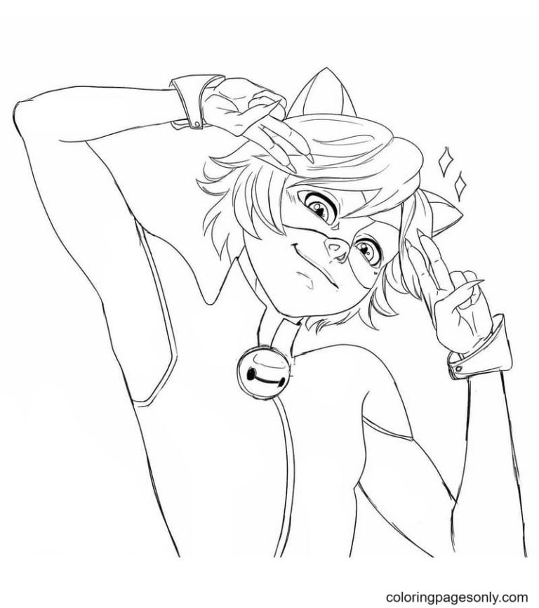 Ladybug and Cat Noir Coloring Pages Printable for Free Download