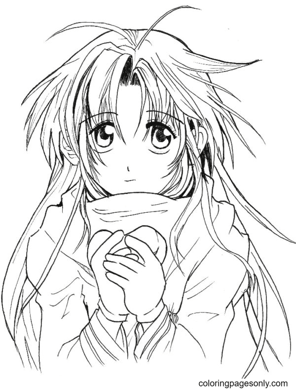 Long Hair Anime Girl Coloring Pages Printable for Free Download