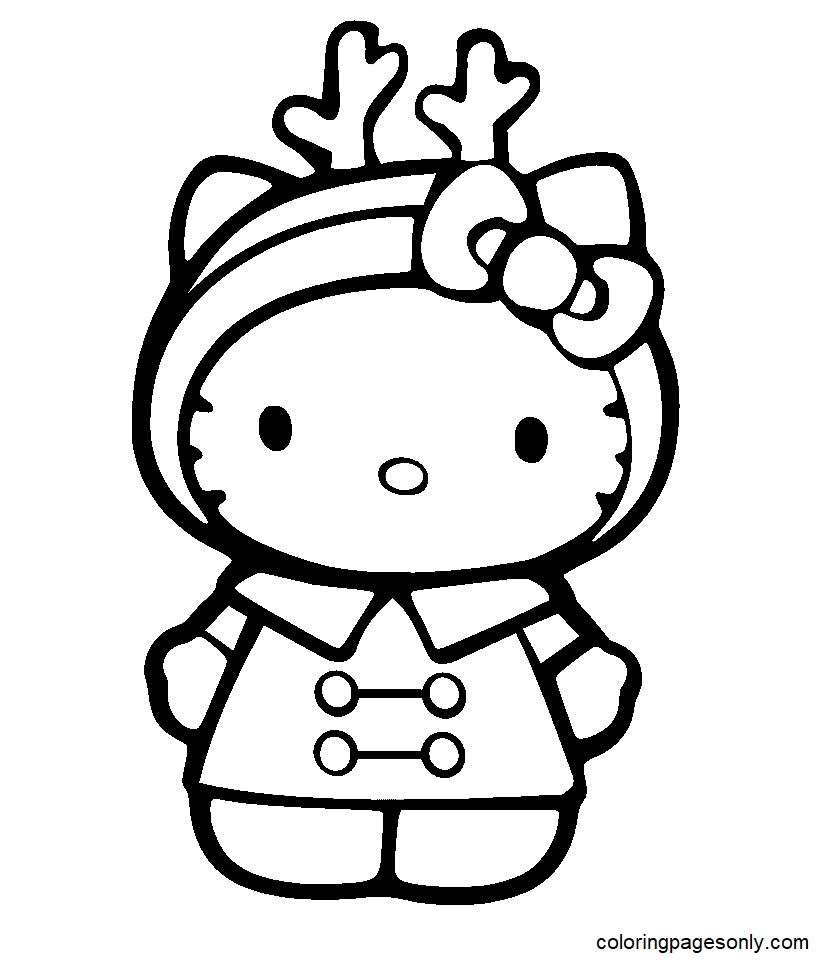 Cute Christmas Coloring Pages - Coloring Pages For Kids And Adults  Hello  kitty colouring pages, Kitty coloring, Christmas coloring pages