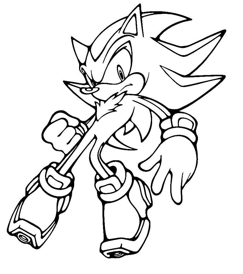 Coloring page Sonic Shadow the Hedgehog