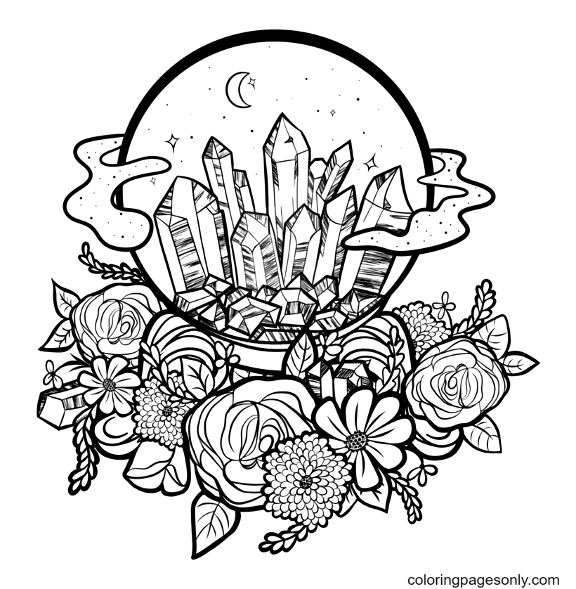 10 Crystal Coloring Pages with Sparkling Aesthetics: Unleash Your Inner Gemologist