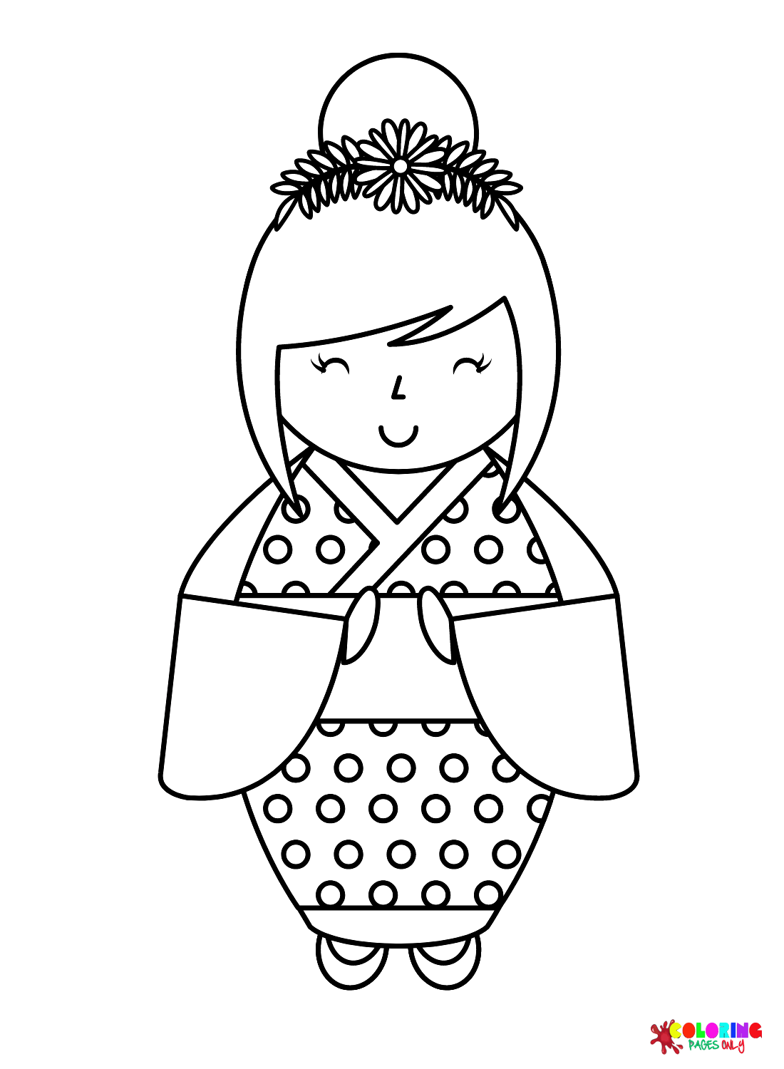 Kokeshi Doll Coloring Pages Printable for Free Download