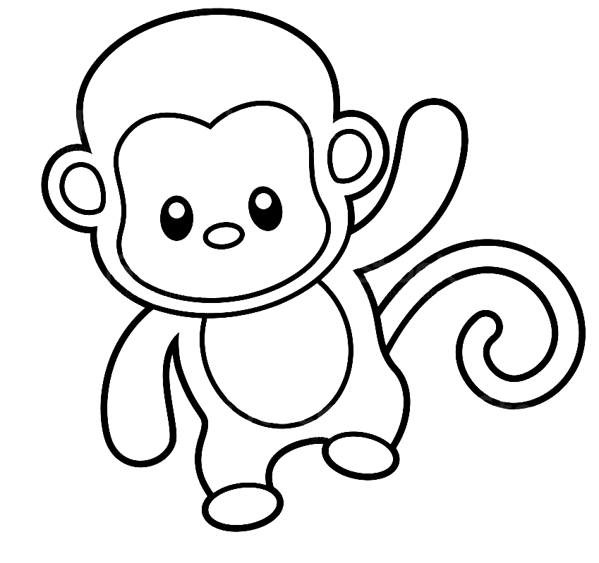 Monkey with Banana Coloring Pages - Get Coloring Pages