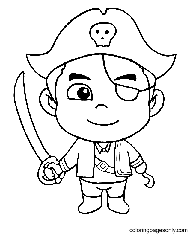 cute pirate coloring page