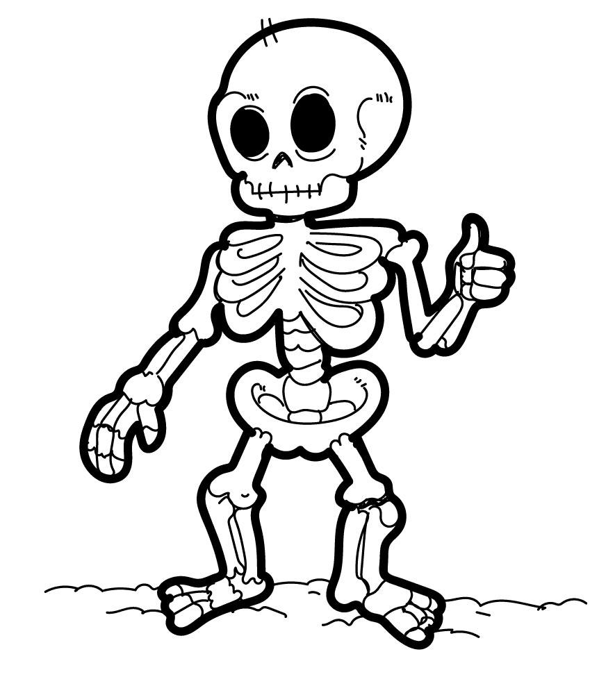 Skeleton Coloring Pages Printable for Free Download