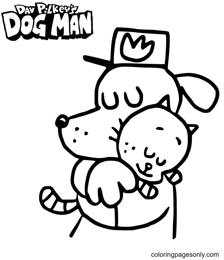 Dog Man Coloring Pages Printable for Free Download