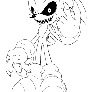 How to draw Sonic.Exe - FNF  Coloring pages, Cartoon coloring