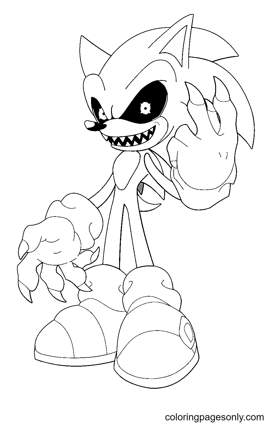 Sonic Exe Tails Coloring Pages.  Free coloring pictures, Coloring pages,  Sonic