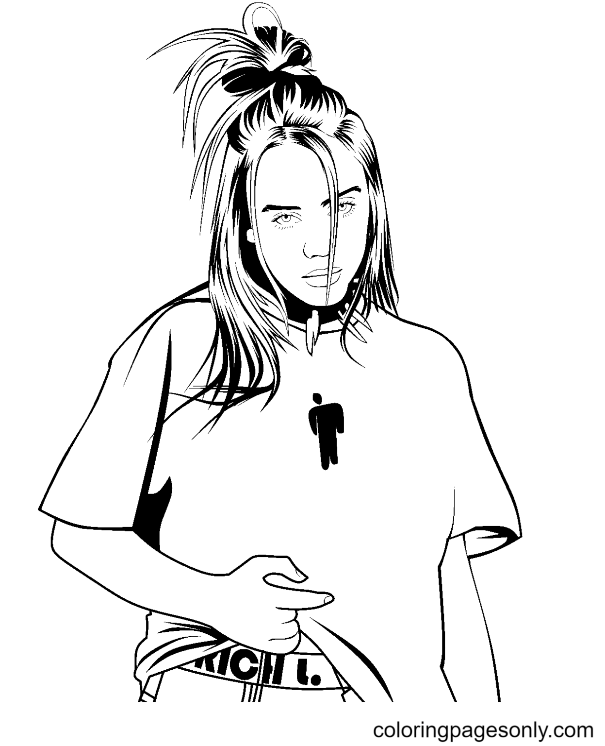 Billie Eilish Coloring Pages Printable for Free Download