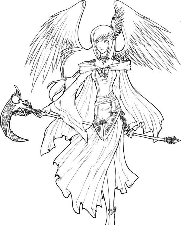 Anime Angel Coloring Pages To Print