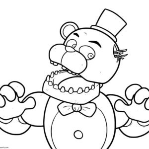 Coloring Golden Nights Freddy Freddys At Five Sketch Coloring Page