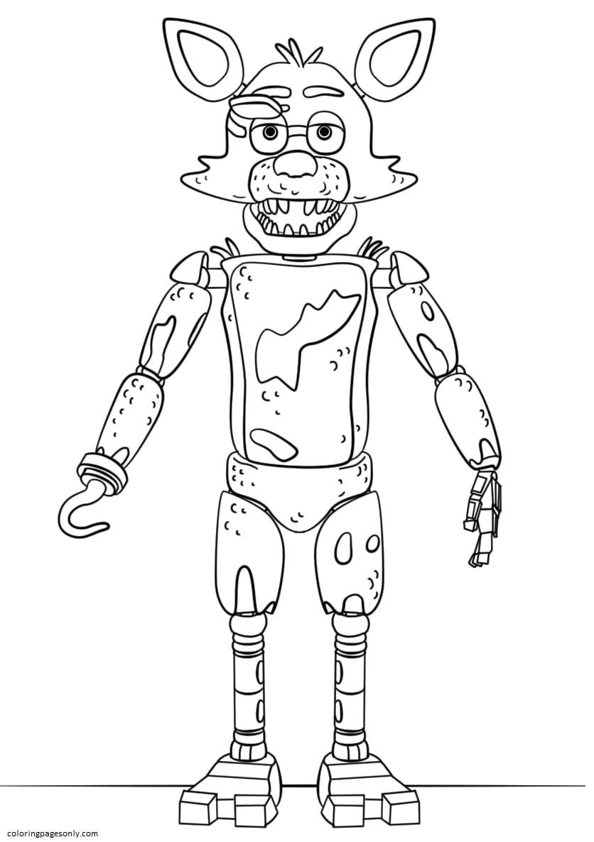 FNaF Withered Chica coloring page