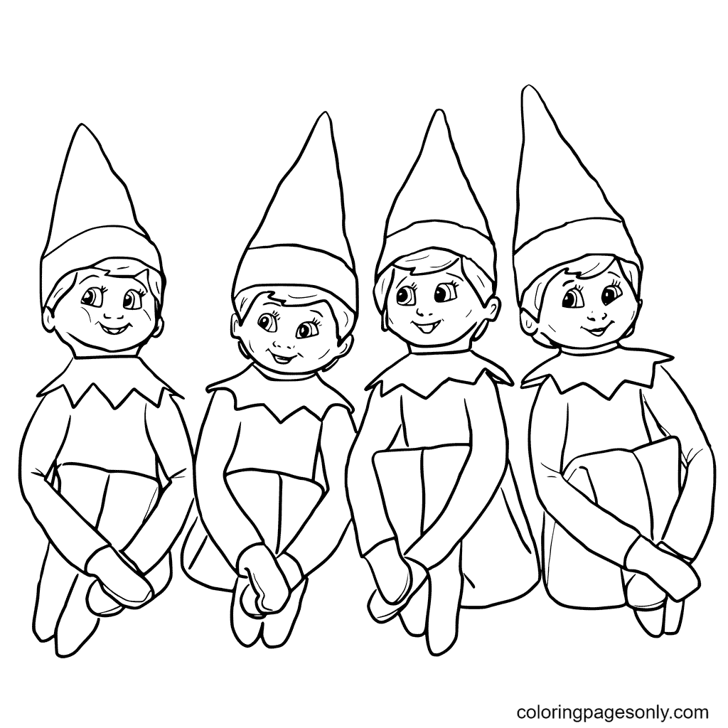 elves coloring sheets