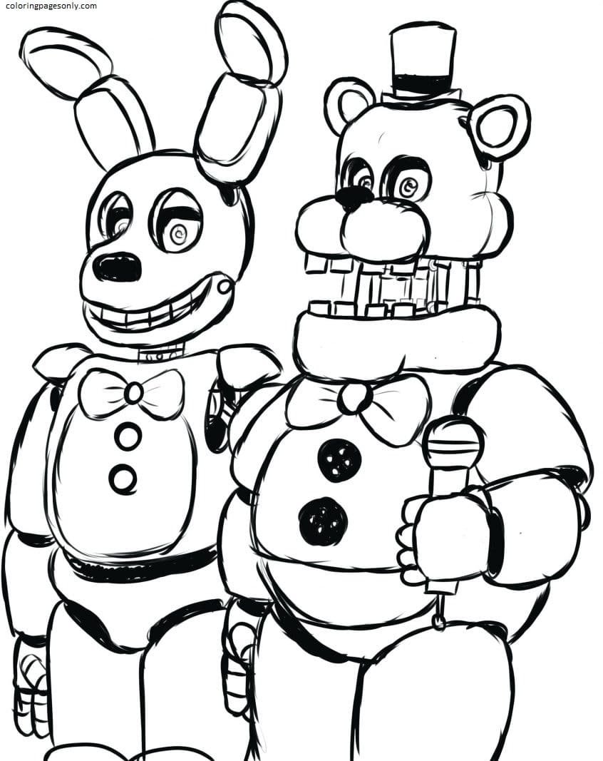 Five Nights at Freddy's Coloring Pages  Fnaf coloring pages, Coloring  pages, Detailed coloring pages