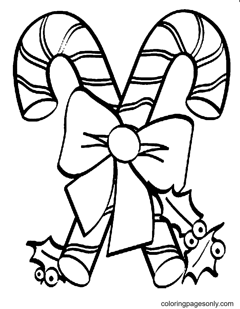 christmas candy canes coloring pages