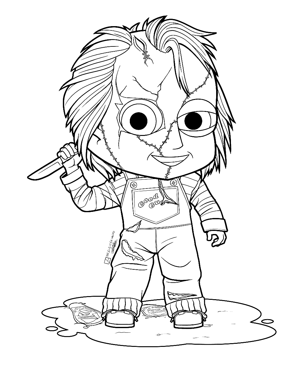 Desenhos de Chucky para colorir e Imprimir - Pintar Grátis Online