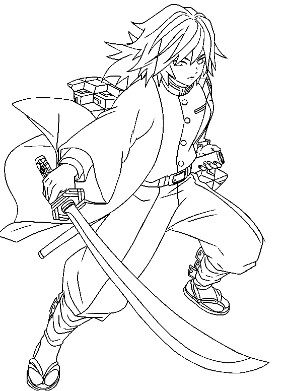 Giyu Tomioka Coloring Pages Printable for Free Download