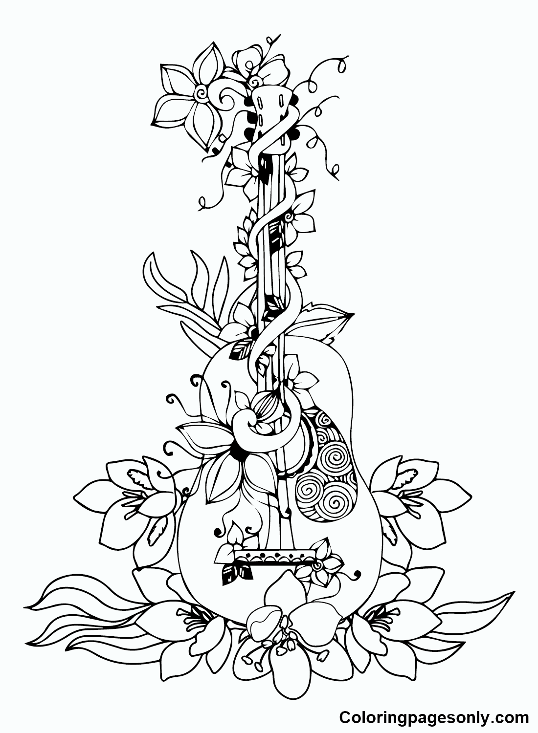 Guitar Coloring Pages Printable for Free Download