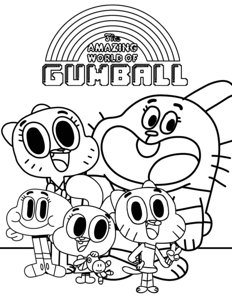 The Amazing World of Gumball Coloring Pages Printable for Free Download