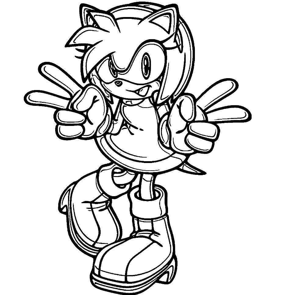 Amy Rose Coloring Pages Printable for Free Download