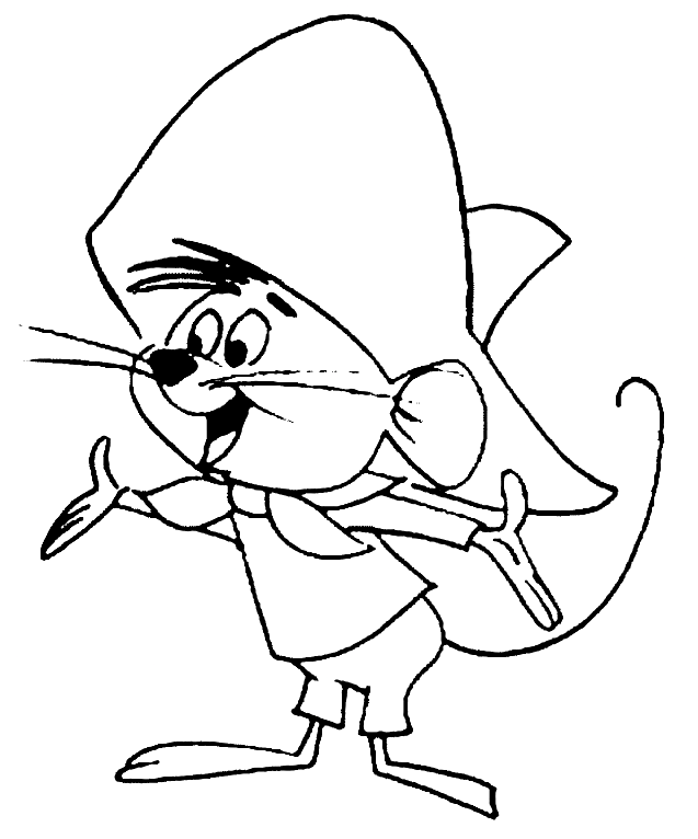 Easy Speedy Gonzales Coloring Page - ColoringAll