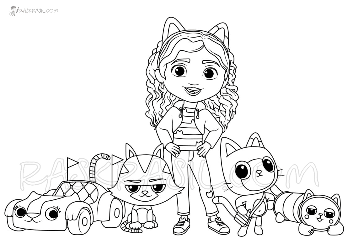 Gabby's Dollhouse Coloring Pages Printable for Free Download