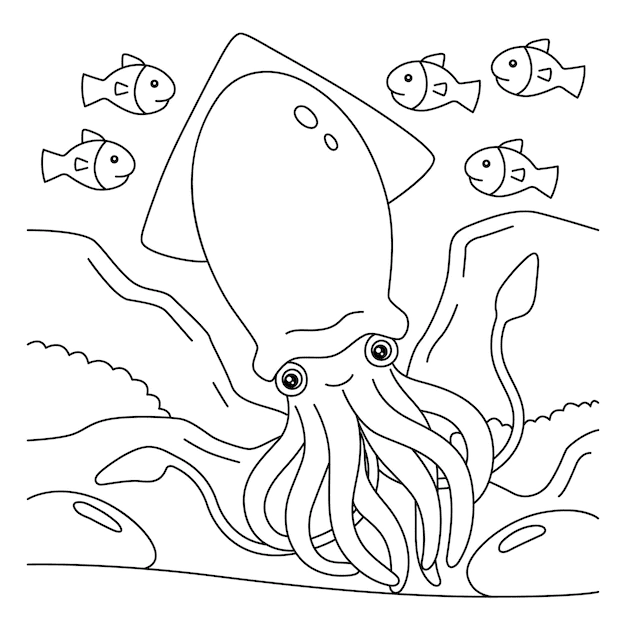 Squid Coloring Pages Printable for Free Download